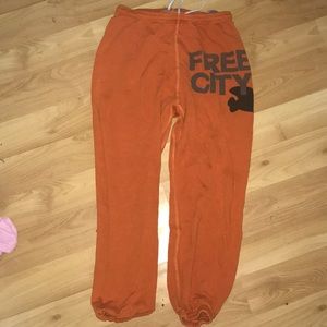 rare orange freecity sweatpants